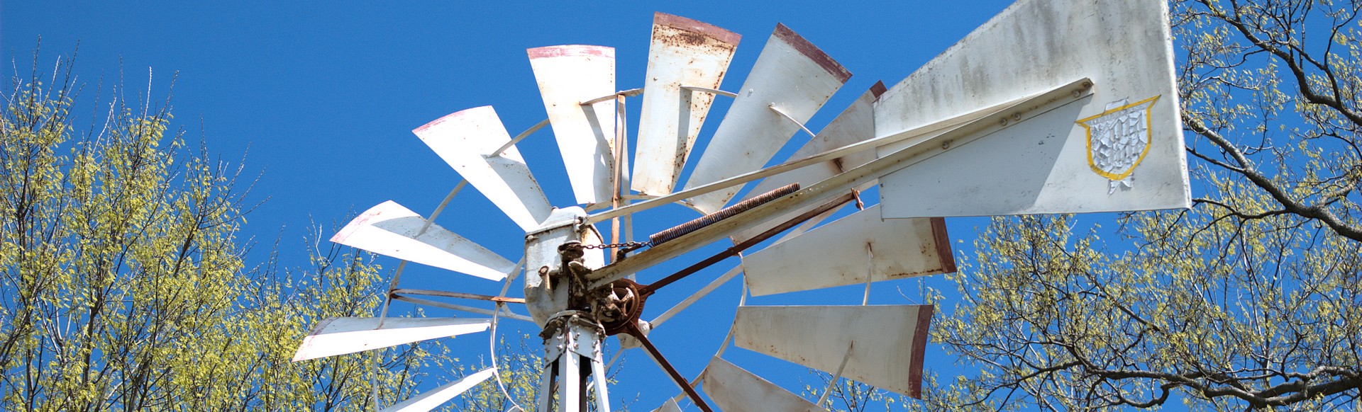 Windmill along a park trail